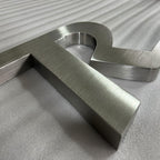 Metal 3D logo Brushed Surface Silver Non Illuminated Channel Letters Indoor Lobby Signage