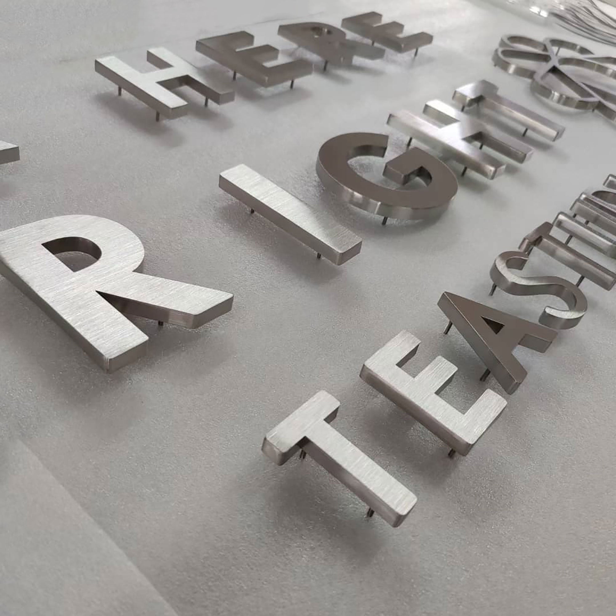 Custom Metal Logo Letters | Stainless Steel Solid Cut Signs for Business & Home Decor