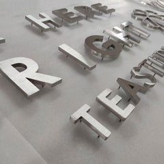 Custom Metal Logo Letters | Stainless Steel Solid Cut Signs for Business & Home Decor
