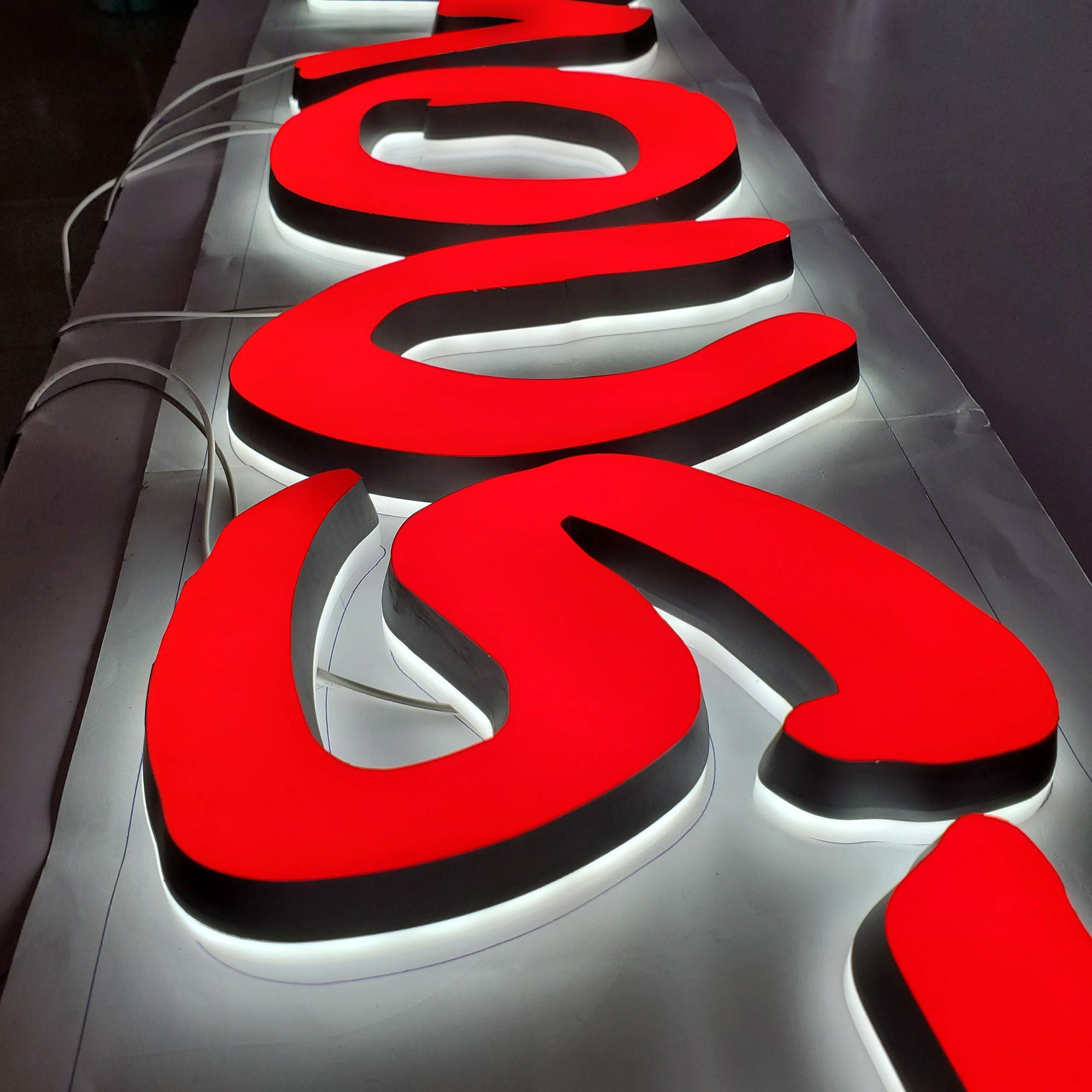 Shop front solid cut acrylic letters wall mounted double lit mini acrylic letters commercial signage Secondary image
