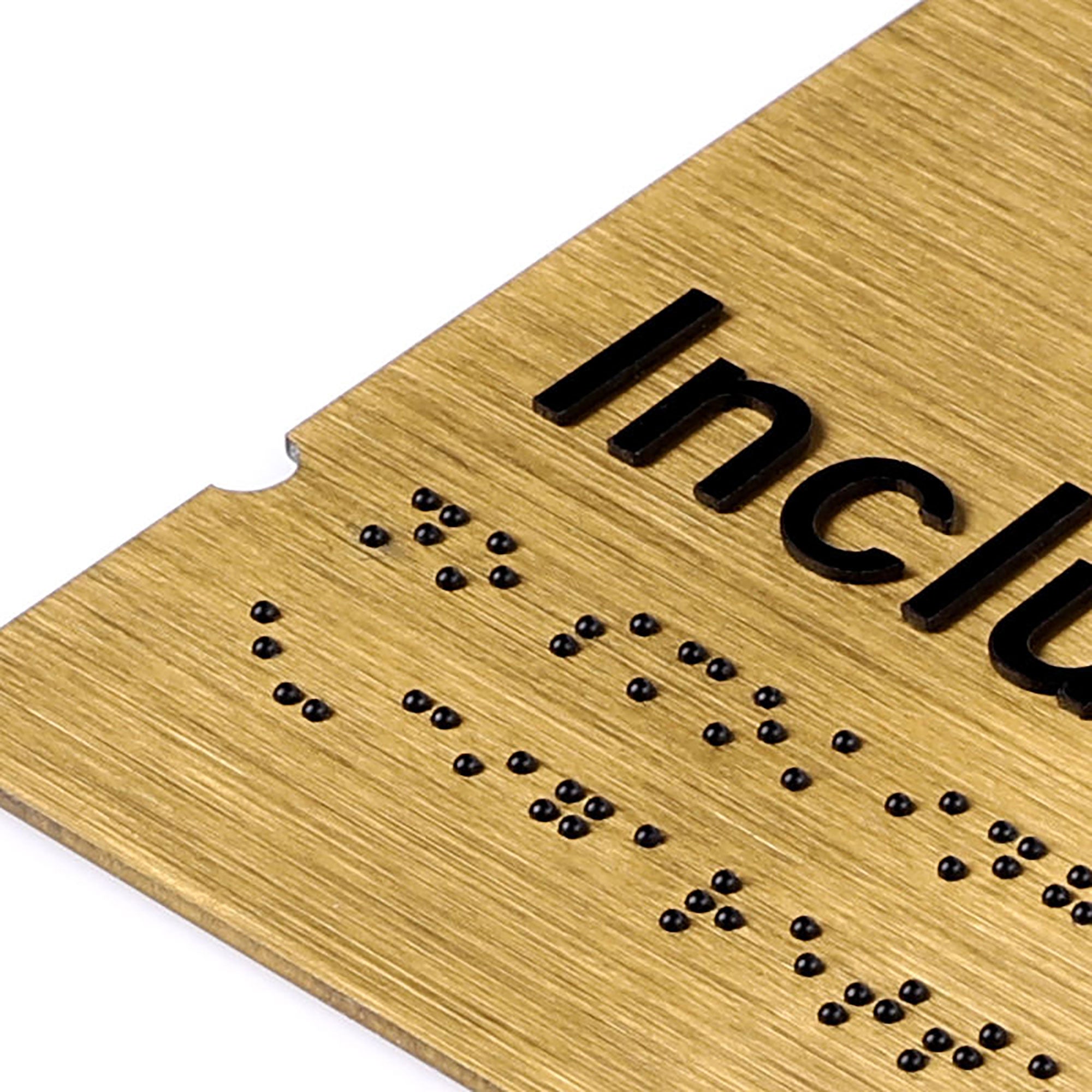 Plastic Braille Door Signage, Gold Finished Acrylic Plate Sign, Office Boardroom Directional Sign, ADA Signs Raised Texts & Grade 2 Braille