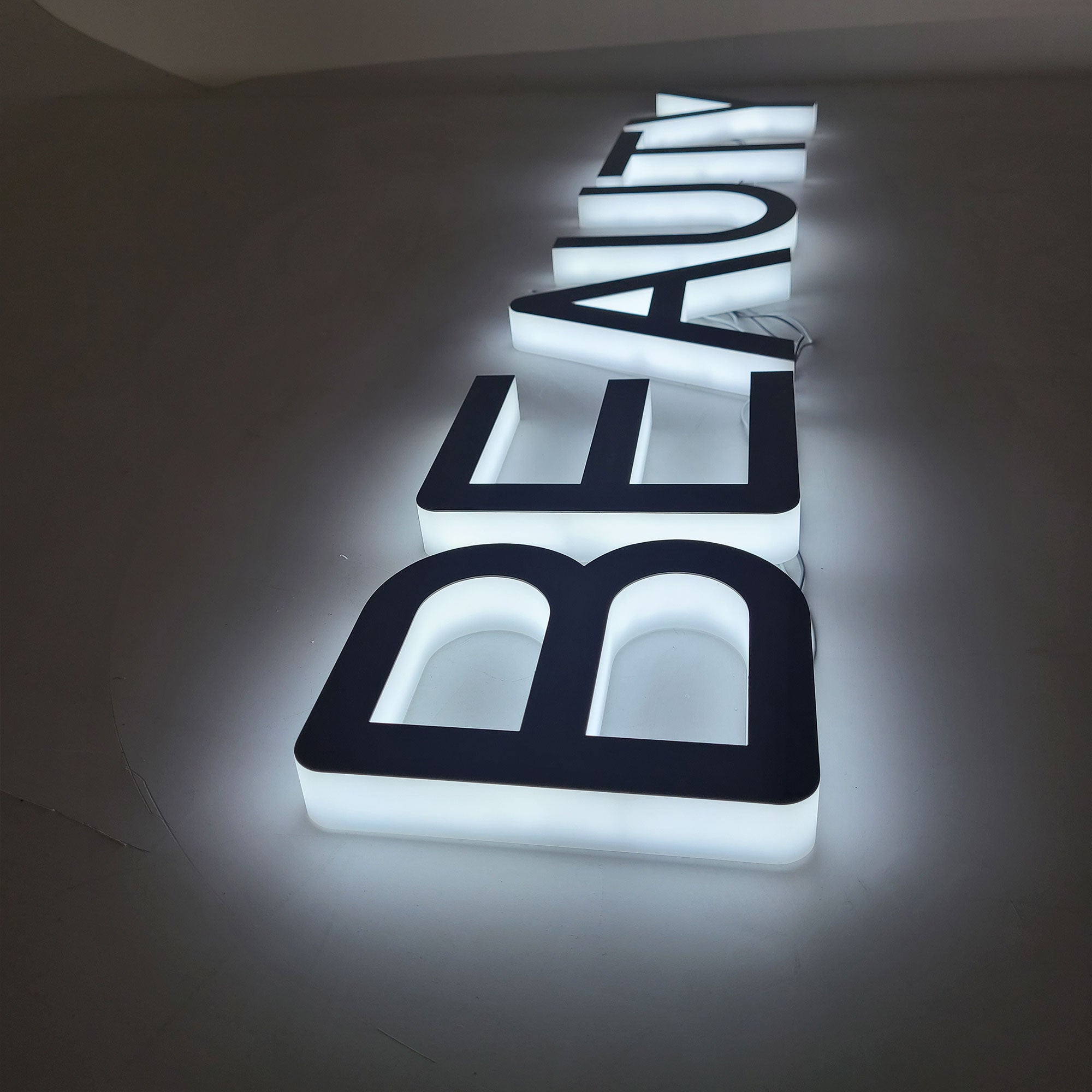 Custom Side-Lit Acrylic Letters | 3D Trimless LED Acrylic Sign | Indoor Backlit Logo Signage for Wall Branding