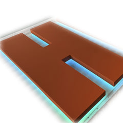 Custom backlit reverse channel letters painted stainless steel  rgb led sign letters logo brand identity company business