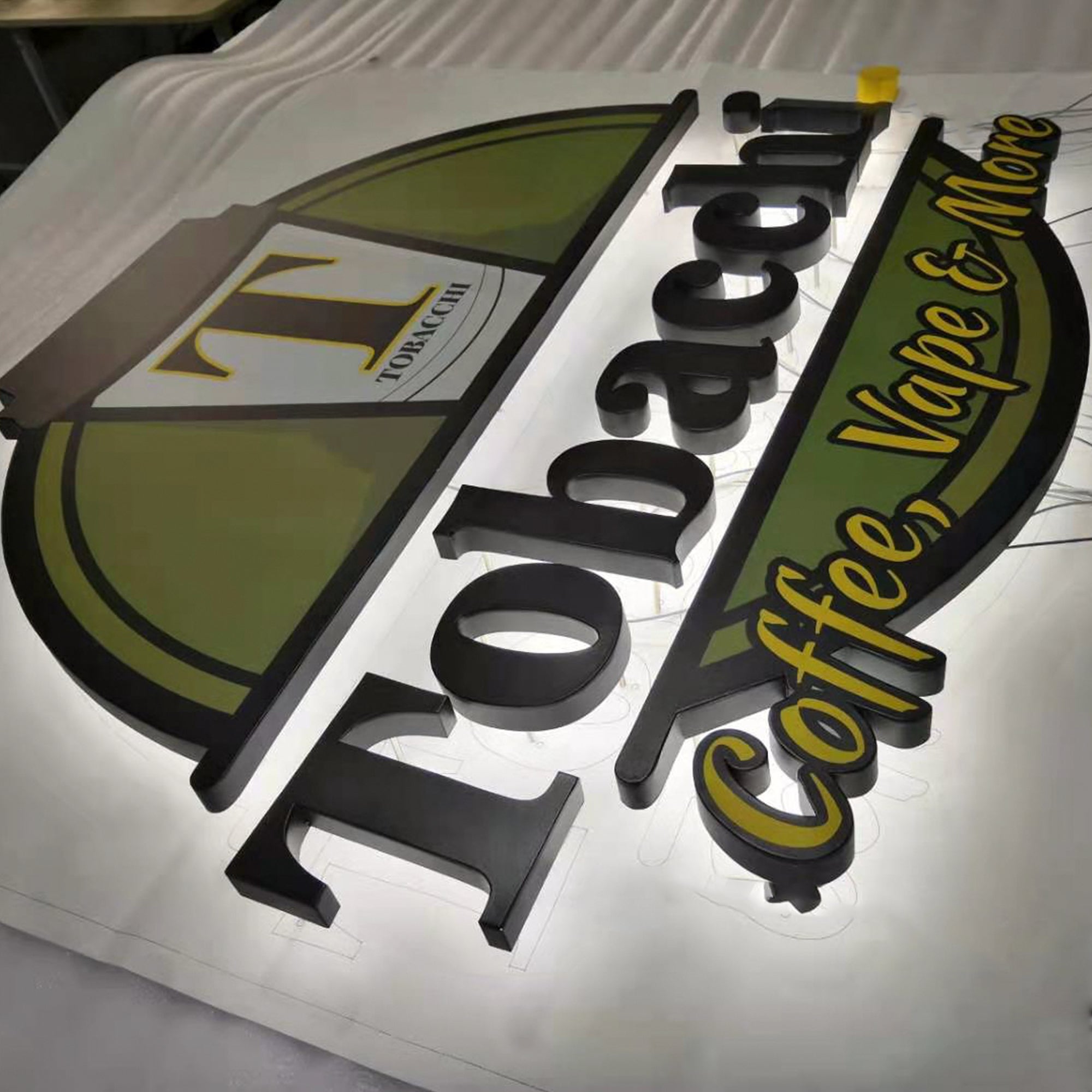Custom LED Backlit Letters 3D Logo Laser Cut Metal Stainless Steel Sign Personalized Business Reception Wall Logo Company Name