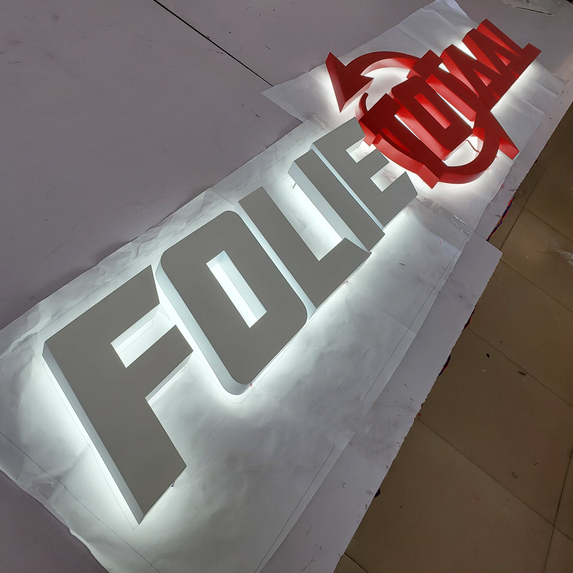 Custom Backlit Channel Letters – 3D Stainless Steel LED Wall Sign, Stand-Off Installation, Storefront, Office, Business Branding Main image