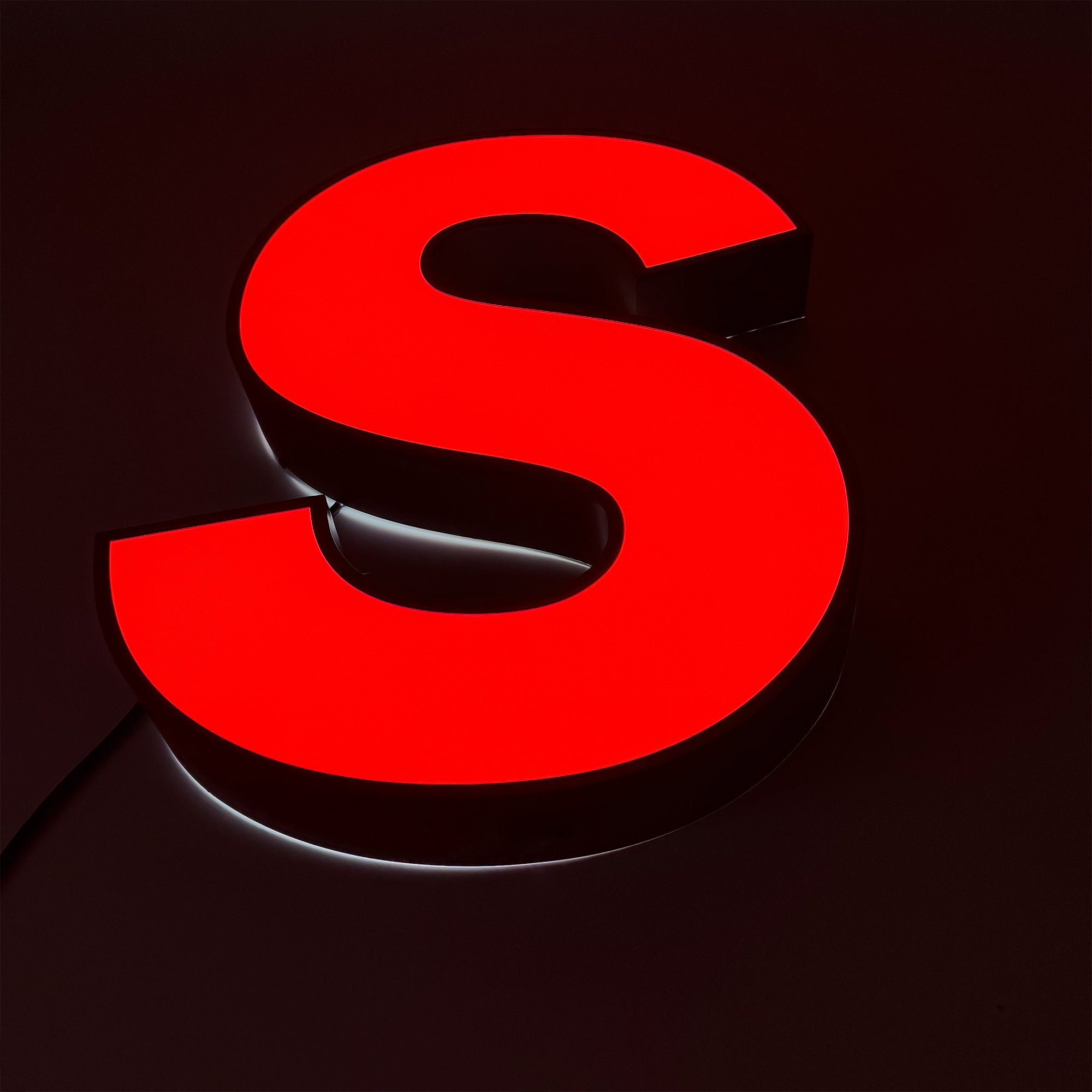 Custom Red Face Lit Channel Letter Sign, LED Storefront Logo Sign, 3D Illuminated Business Name Sign