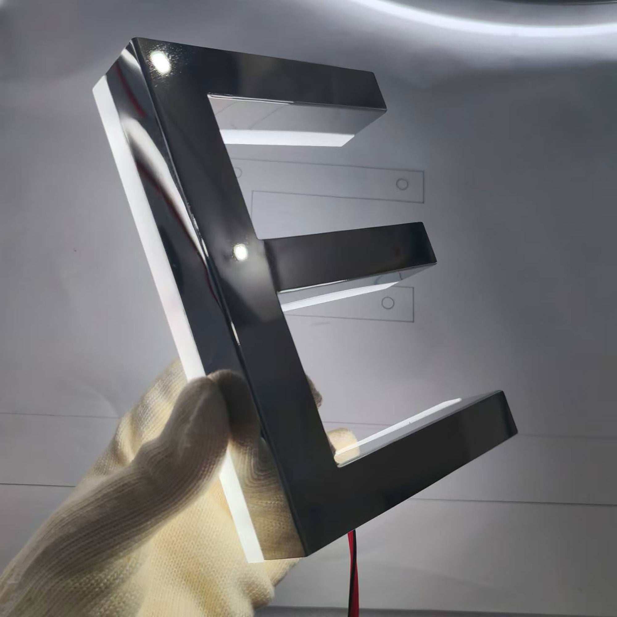 Custom Backlit Sign, Light up Logo Sign, Restaurant Sign, 3D Metal Storefront Sign, LED Channel Letters Sign, Office Wall Sign, Reverse-lit Sign Letters
