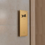 Plastic Braille Door Signage, Gold Finished Acrylic Plate Sign, Office Boardroom Directional Sign, ADA Signs Raised Texts & Grade 2 Braille