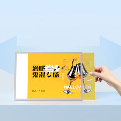 Ultra-Thin Desktop LED Lightbox | Portable Snap Frame | A4 Snap Frame Poster Display for Bars, Cafés & Retail
