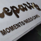 Advertising Gold Color Acrylic Laser Cut Custom Logo Letters Office Sign Indoor Metal Cut Beauty Salon Wall Sign