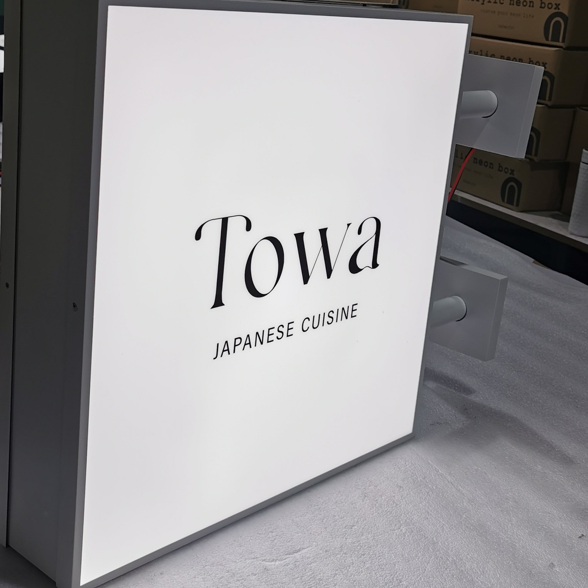 Blade Logo Sign Custom LED Lightbox Signs Stainless Steel Double Lit Shop Front Commercial Sign