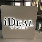 Custom Blade Logo Sign LED Lightbox Durable Stainless Steel Double Sided Illuminated Shop Front Outdoor Commercial Signage