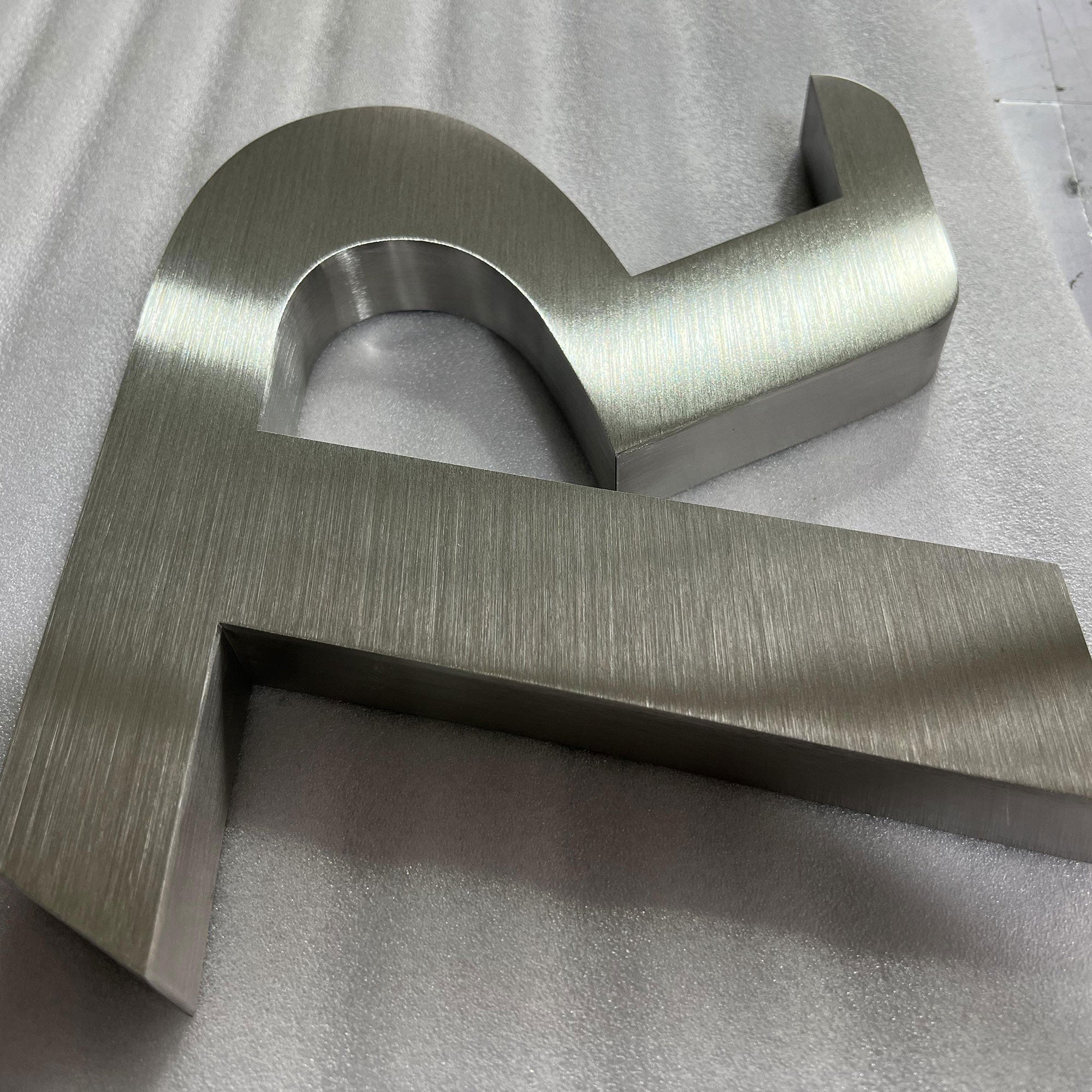 Metal 3D logo Brushed Surface Silver Non Illuminated Channel Letters Indoor Lobby Signage Secondary image