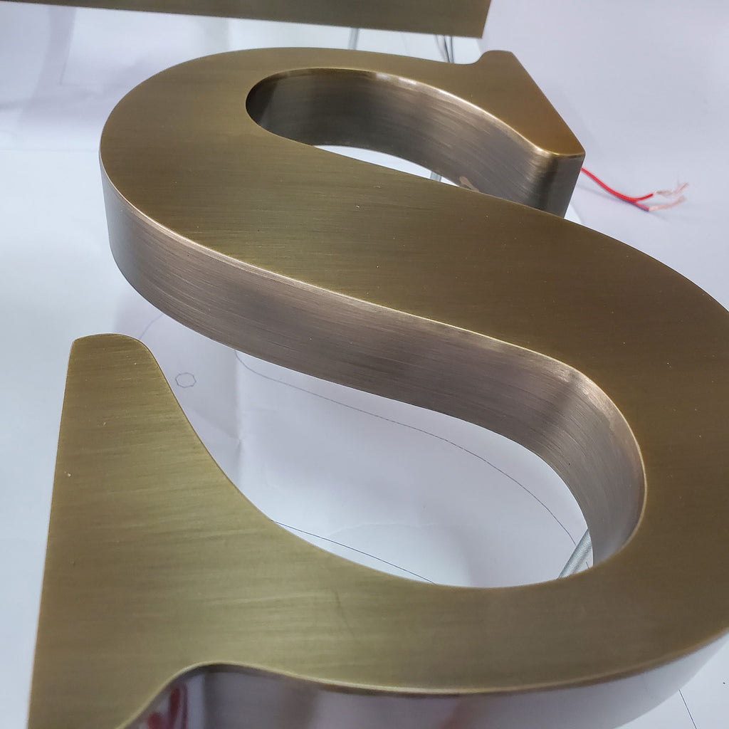 Custom Bronze Copper Letters Signage Antique Brushed Shop Signs Metal Letters And Numbers Door Logo Signage