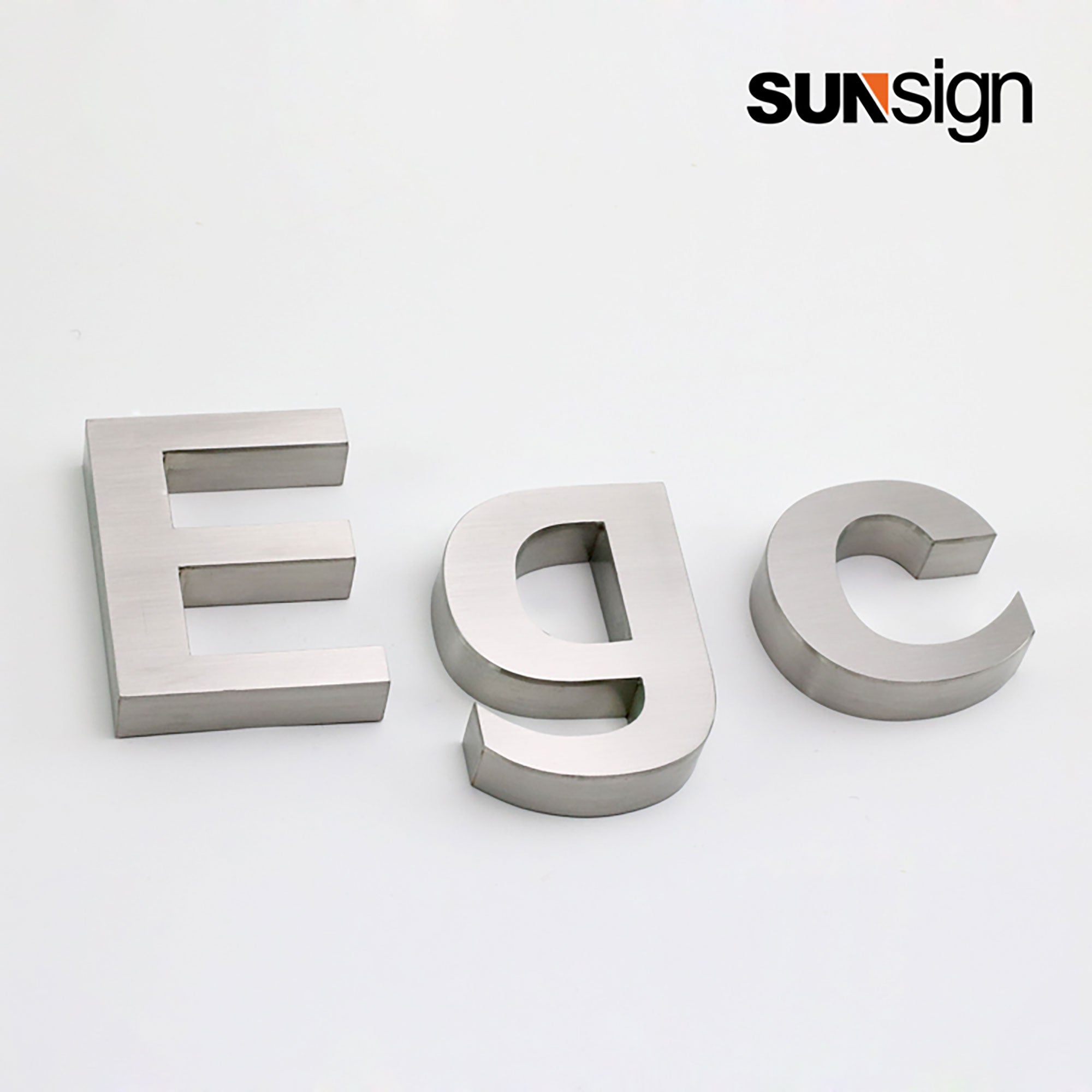 Company sign silver brushed finish aluminium 3D channel letters for wall indoor business decor