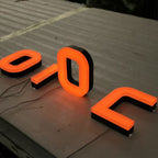 High Quality RGB Halo Lit Black Stainless Steel Channel Letters for Retail Store Signage