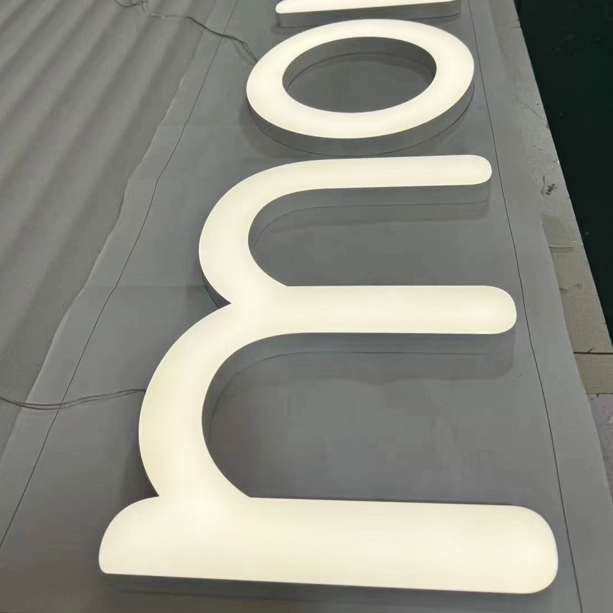 3D Acrylic Front Lit LED Channel Letters – Rimless Custom Face Illuminated Business Sign, Waterproof Outdoor Storefront Signage