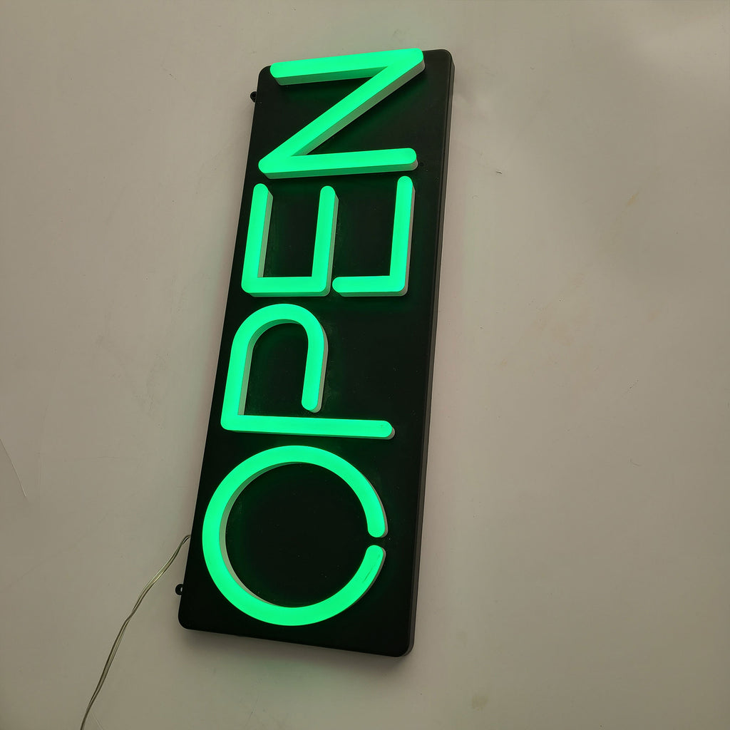 Custom Black Painted Light Box Sign – Wall Mounted LED Sign with Raised Green Acrylic Letters, 3D Illuminated Business Signage for Storefront, Office, Restaurant & Retail Branding