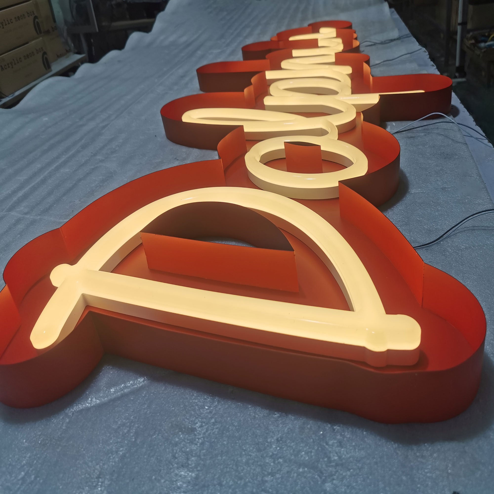 Customized Acrylic Faux Neon Letters – LED Glow Sign for Business, Shopfront, Indoor Decoration, Events & Branding