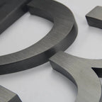 Brushed Stainless Steel Channel Letters – Dark or Black Oxidized Finish, Modern Industrial & Vintage Metal Effect Signage
