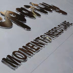 Advertising Gold Color Acrylic Laser Cut Custom Logo Letters Office Sign Indoor Metal Cut Beauty Salon Wall Sign