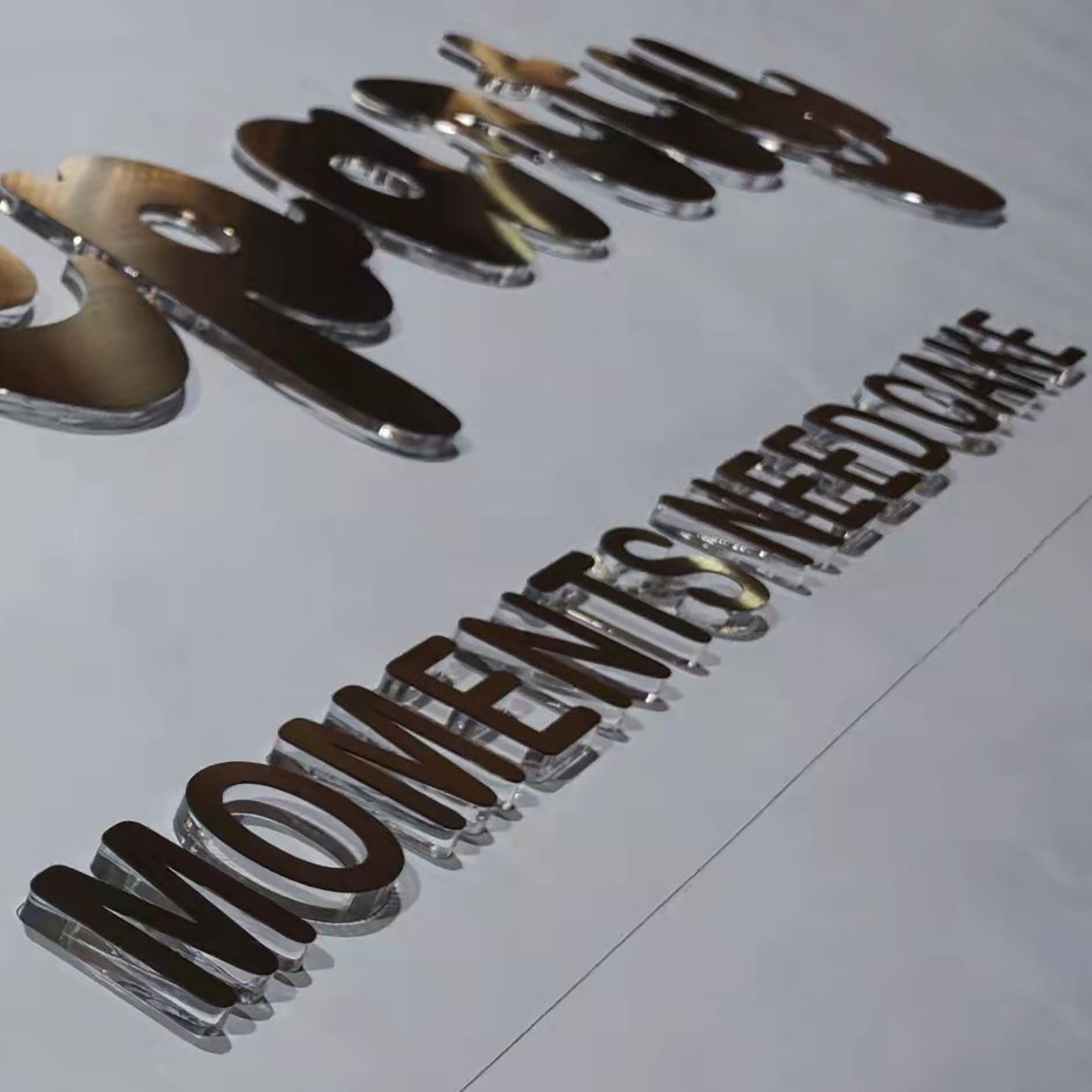 Advertising Gold Color Acrylic Laser Cut Custom Logo Letters Office Sign Indoor Metal Cut Beauty Salon Wall Sign