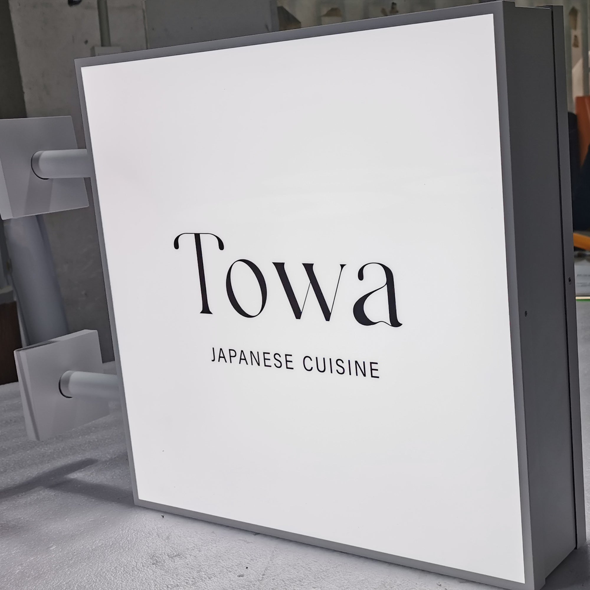 Blade Logo Sign Custom LED Lightbox Signs Stainless Steel Double Lit Shop Front Commercial Sign