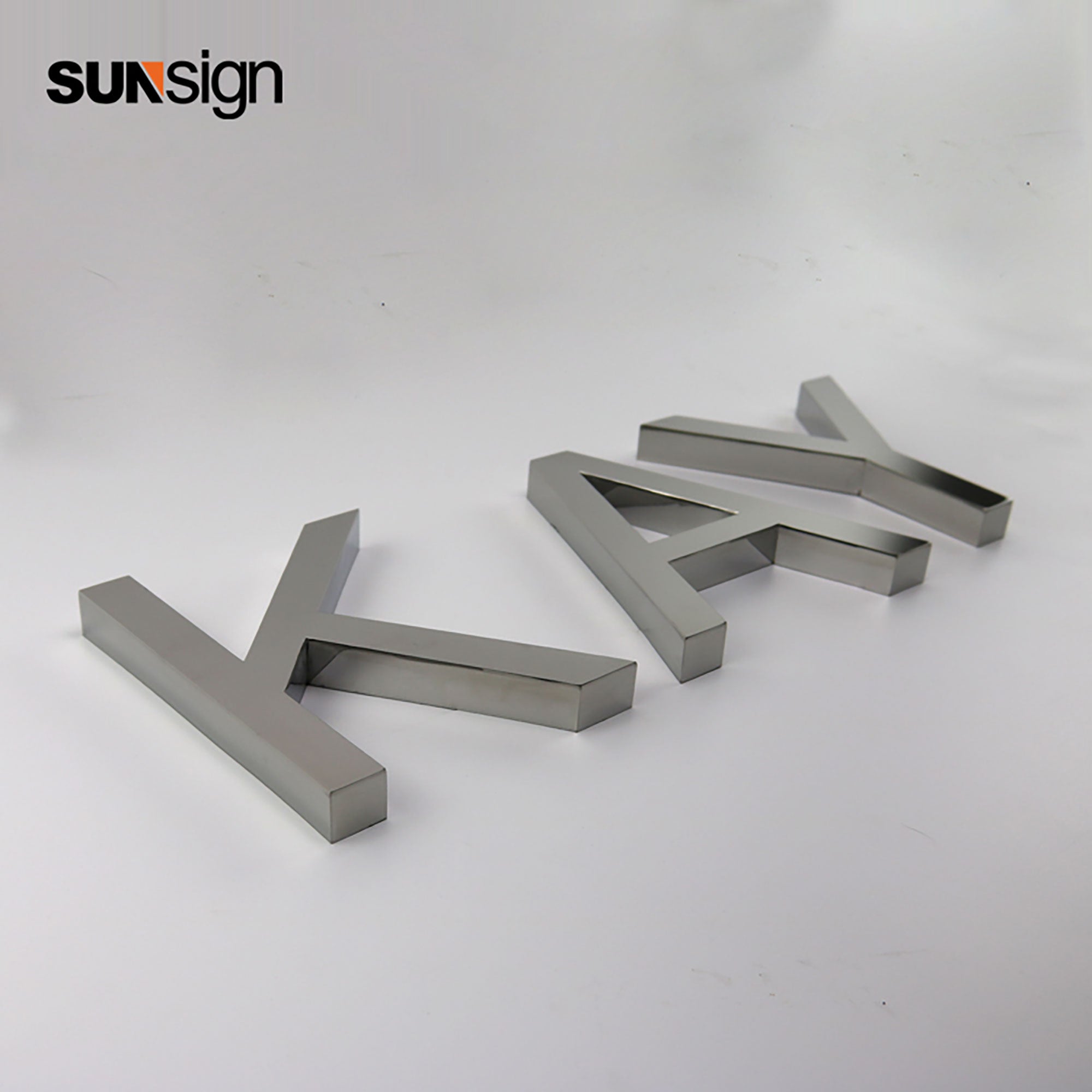 Customized Silver Mirror Stainless Steel Channel Letter Sign Building Wall Metal Business Letter Signages