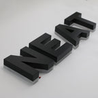 Wall Mounted Outdoor Stainless Steel Channel Letters With Black Paint Company Logo LED Backlit Channel Letter Sign
