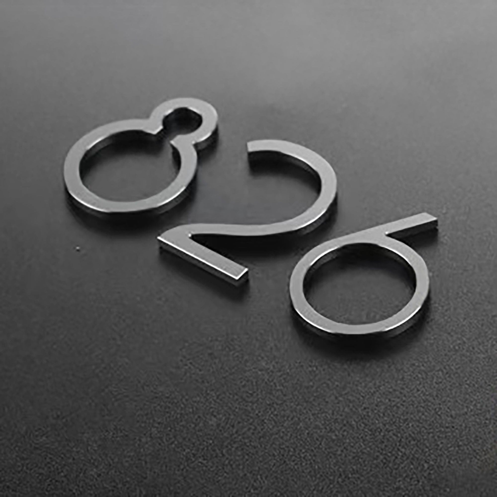 Custom gold silver house numbers hotel indoor door signs engraved stainless steel letters