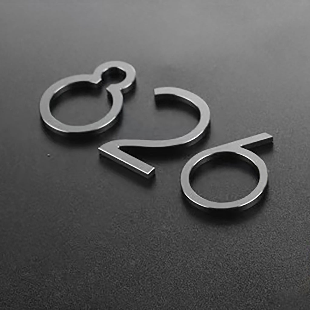 Custom gold silver house numbers hotel indoor door signs engraved stainless steel letters
