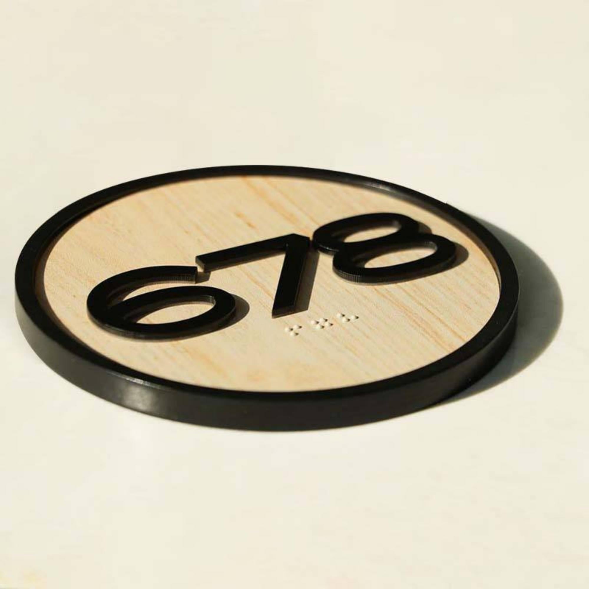 Plastic Braille Door Signage, Gold Finished Acrylic Plate Sign, Office Boardroom Directional Sign, ADA Signs Raised Texts & Grade 2 Braille Main image