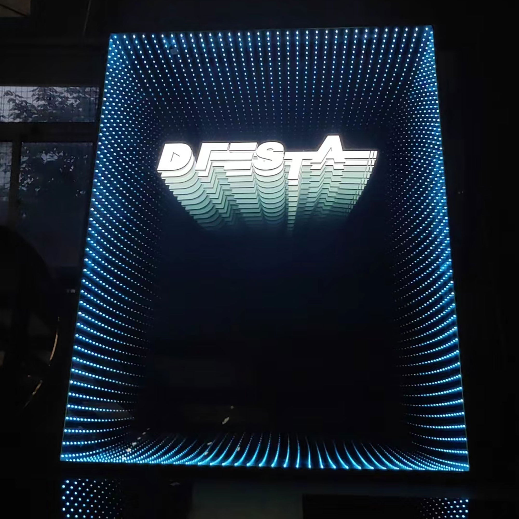 Personalized Infinity Mirror, Custom Company Logo Sign, Lobby Wall Decor, Wall Art Led Mirror, Business Sign, Handcrafted Infinity Mirror Sign, Bar Decor, Club Decor Main image
