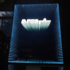 Personalized Infinity Mirror, Custom Company Logo Sign, Lobby Wall Decor, Wall Art Led Mirror, Business Sign, Handcrafted Infinity Mirror Sign, Bar Decor, Club Decor