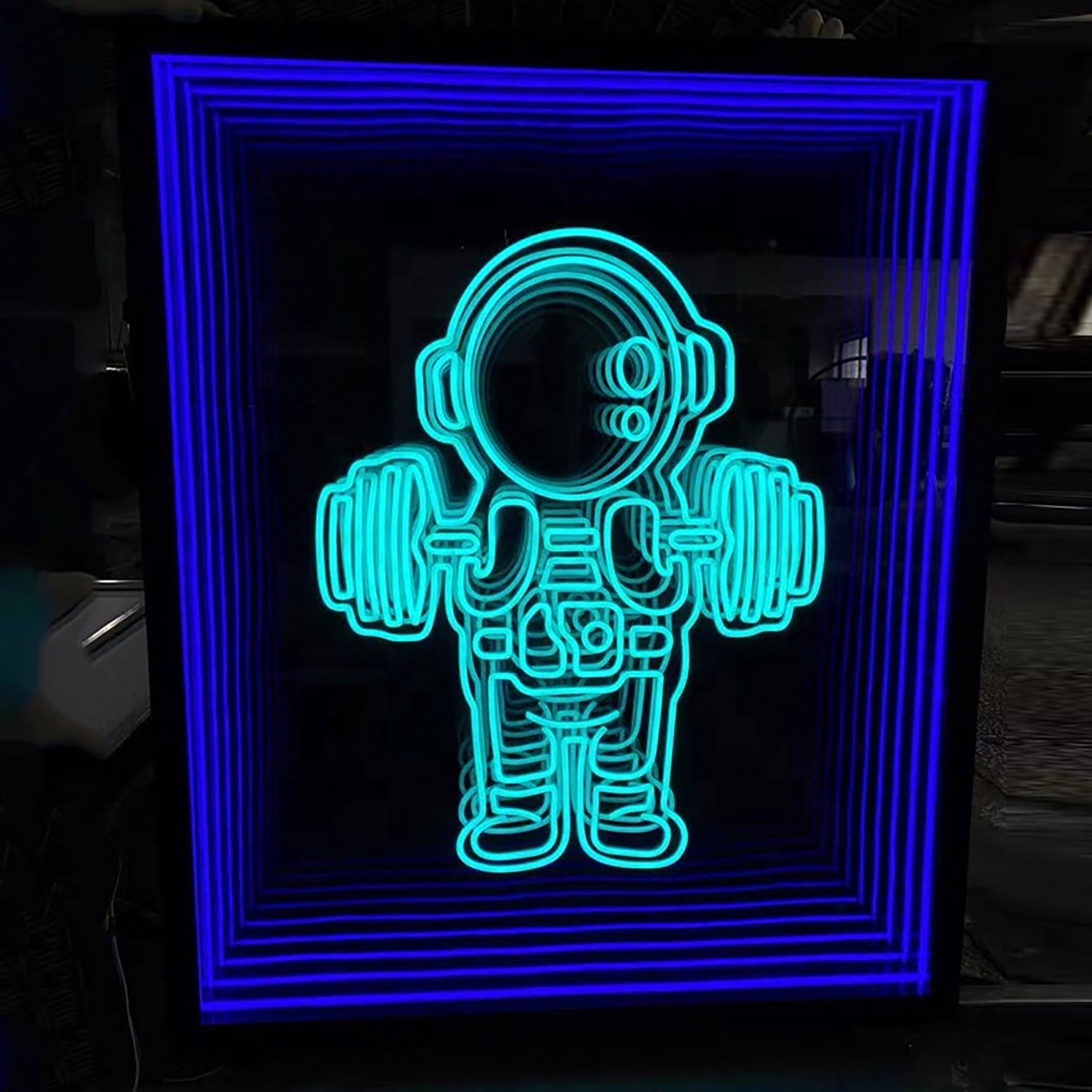 Glass Custom Led Infinity Mirror, lndoor 3D Sign, Custom Mirror Decor, Personalized Infinite Mirror Wall Décor Business Mirror Decor