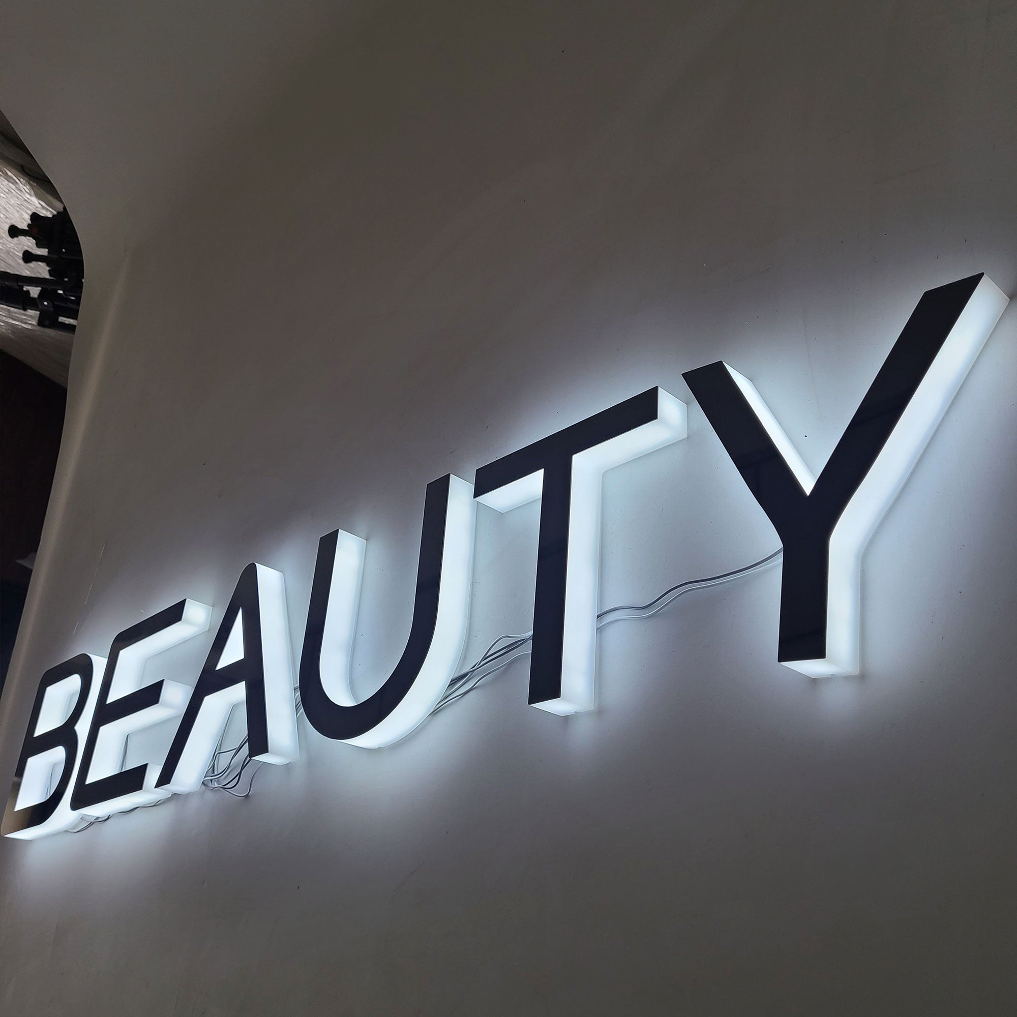 Custom Side-Lit Acrylic Letters | 3D Trimless LED Acrylic Sign | Indoor Backlit Logo Signage for Wall Branding