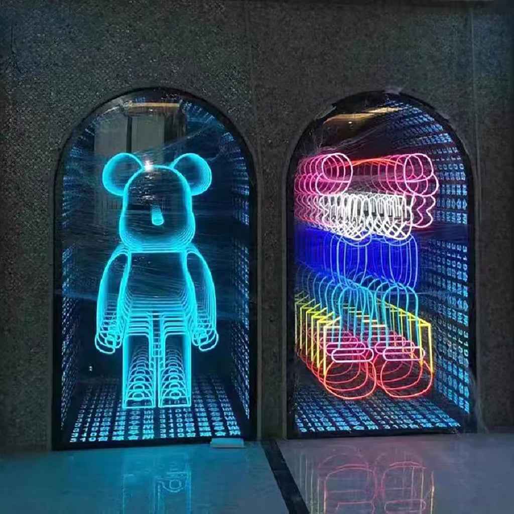 Glass Custom Led Infinity Mirror, lndoor 3D Sign, Custom Mirror Decor, Personalized Infinite Mirror Wall Décor Business Mirror Decor