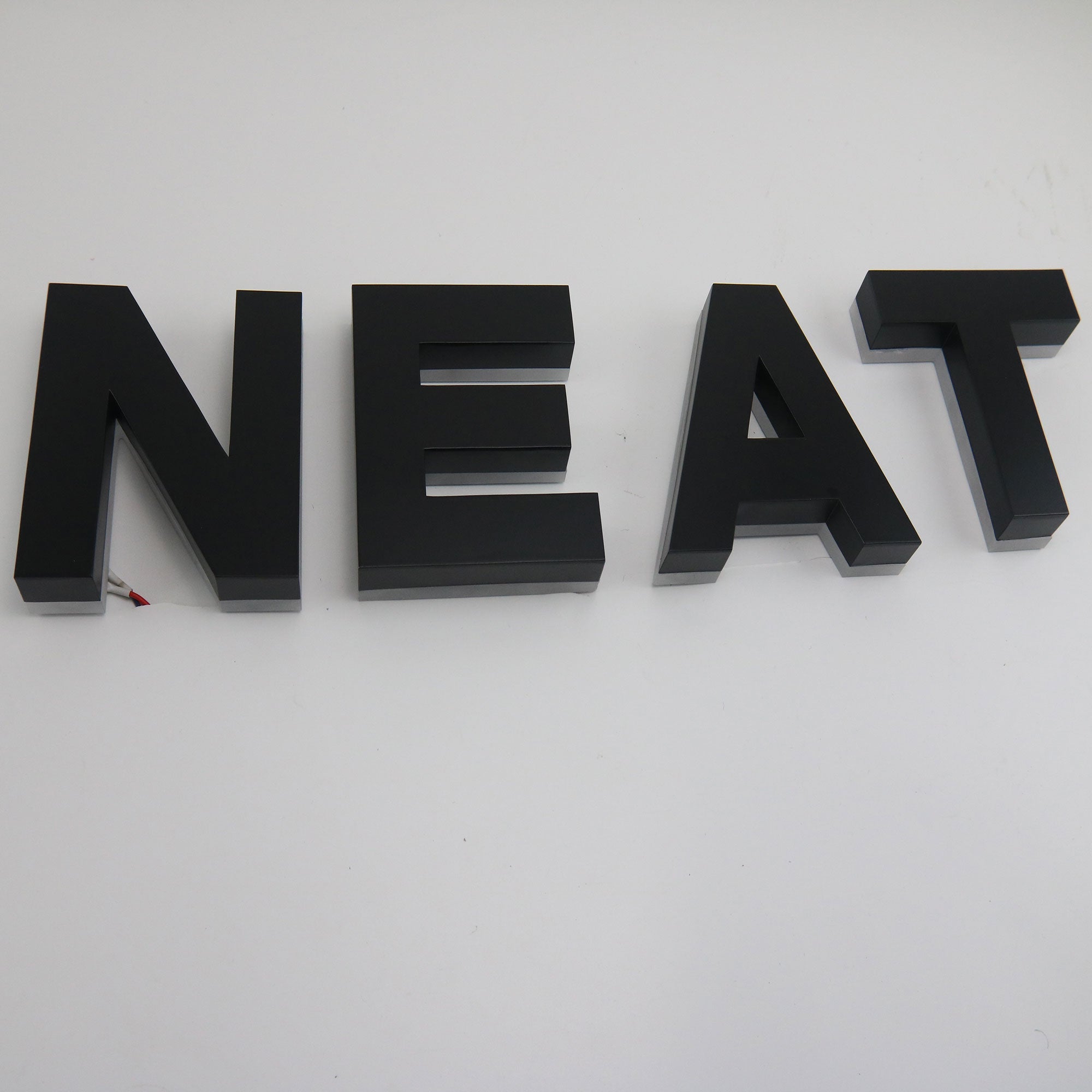 Wall Mounted Outdoor Stainless Steel Channel Letters With Black Paint Company Logo LED Backlit Channel Letter Sign Main image