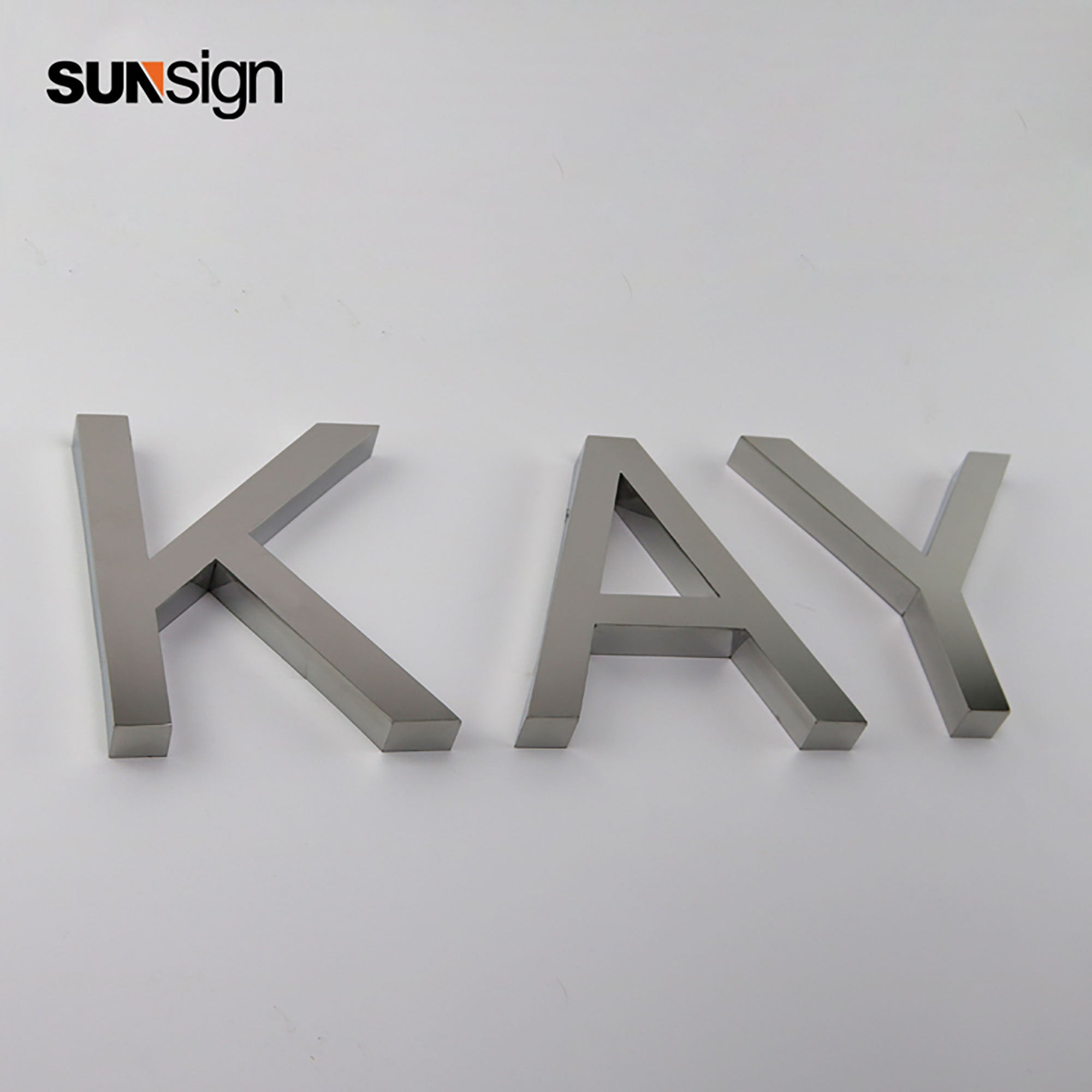 Customized Silver Mirror Stainless Steel Channel Letter Sign Building Wall Metal Business Letter Signages