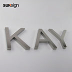 Customized Silver Mirror Stainless Steel Channel Letter Sign Building Wall Metal Business Letter Signages