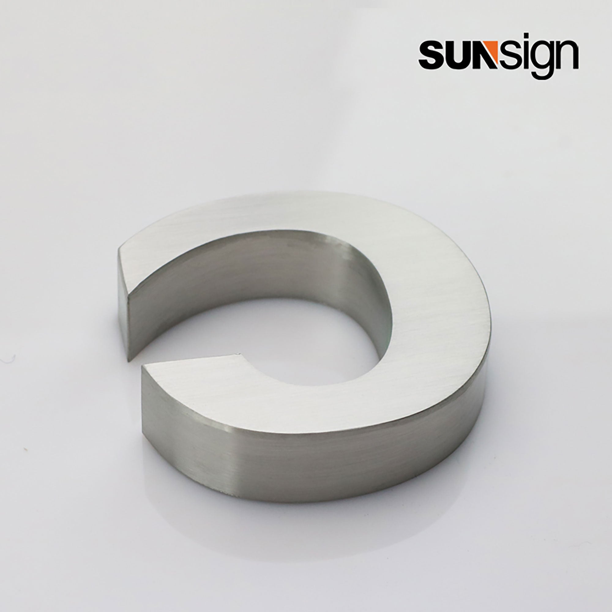 Company sign silver brushed finish aluminium 3D channel letters for wall indoor business decor