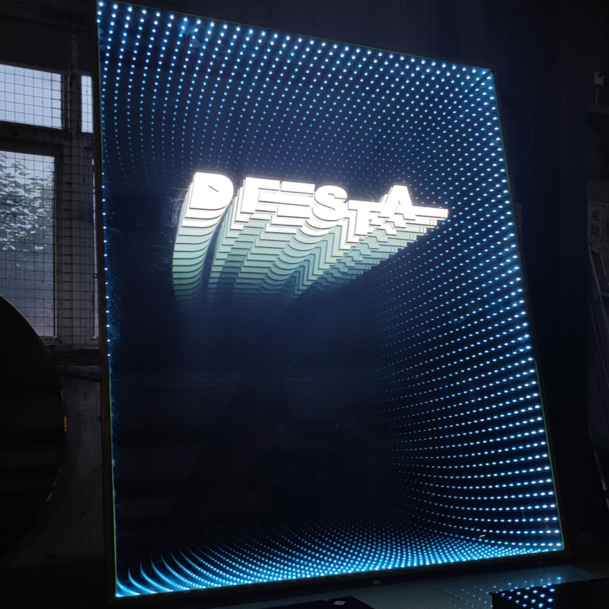 Personalized Infinity Mirror, Custom Company Logo Sign, Lobby Wall Decor, Wall Art Led Mirror, Business Sign, Handcrafted Infinity Mirror Sign, Bar Decor, Club Decor Secondary image