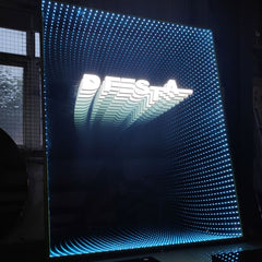 Personalized Infinity Mirror, Custom Company Logo Sign, Lobby Wall Decor, Wall Art Led Mirror, Business Sign, Handcrafted Infinity Mirror Sign, Bar Decor, Club Decor