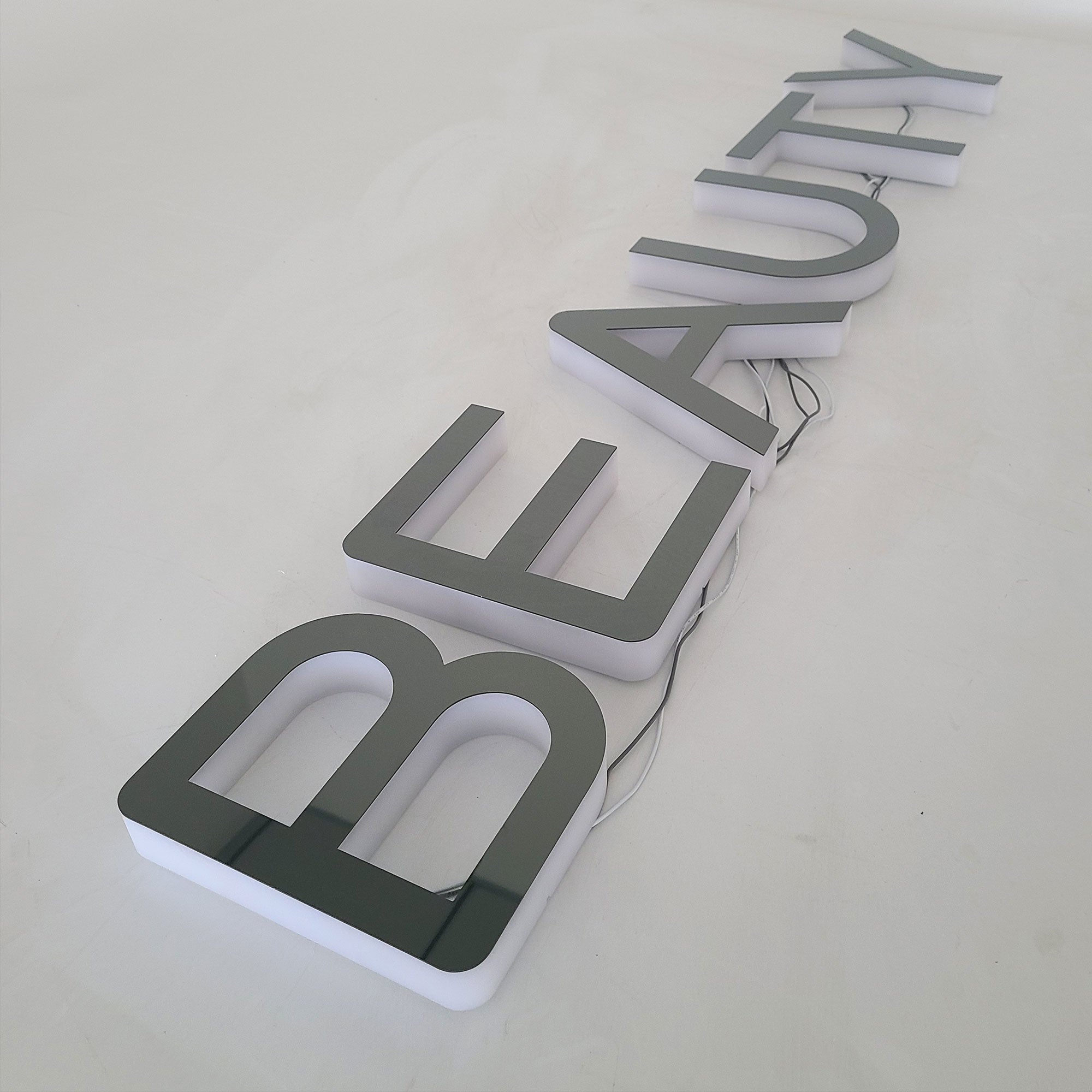 Custom Side-Lit Acrylic Letters | 3D Trimless LED Acrylic Sign | Indoor Backlit Logo Signage for Wall Branding
