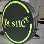 Double Sided Custom Sign, RGB LED Sign, Store Front Sign, Personalized Sign, Wall Blade Sign, Outdoor Sign, Double Sided Projecting Light Box, Round Lightbox Sign