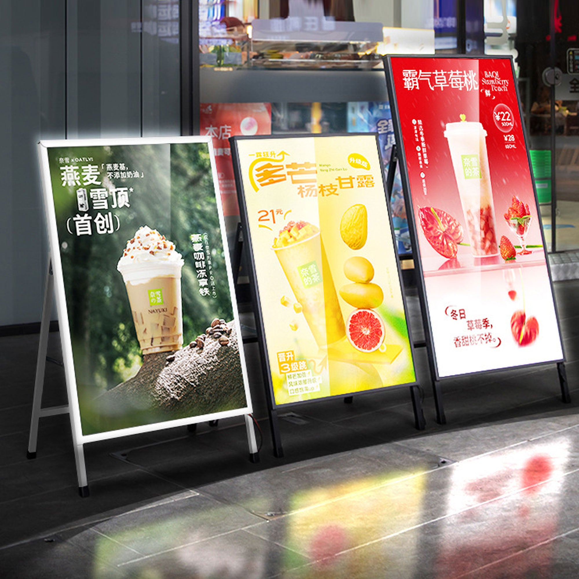 Custom LED Poster Light Box – Ultra-Thin Free Standing Menu Display Board A1/A2/A3/A4 Sizes for Restaurants & Cafés Main image