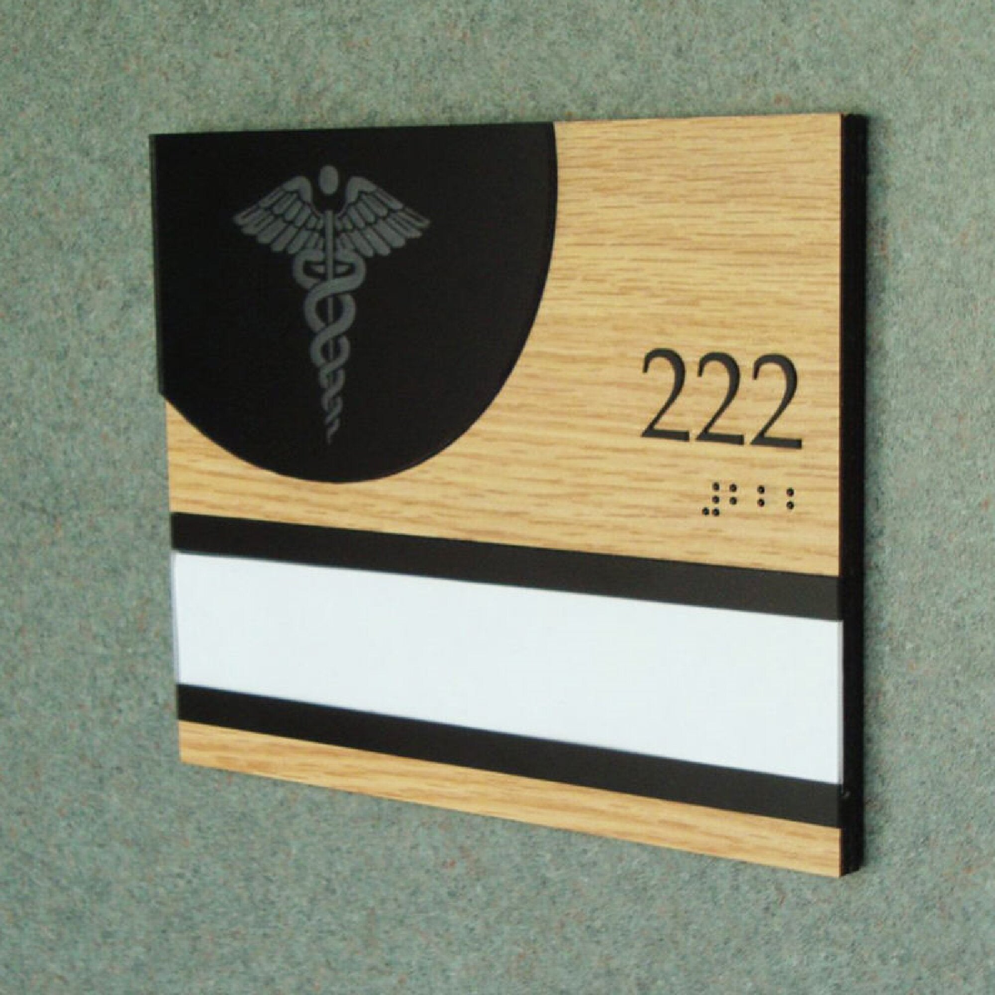 Plastic Braille Door Signage, Gold Finished Acrylic Plate Sign, Office Boardroom Directional Sign, ADA Signs Raised Texts & Grade 2 Braille Secondary image