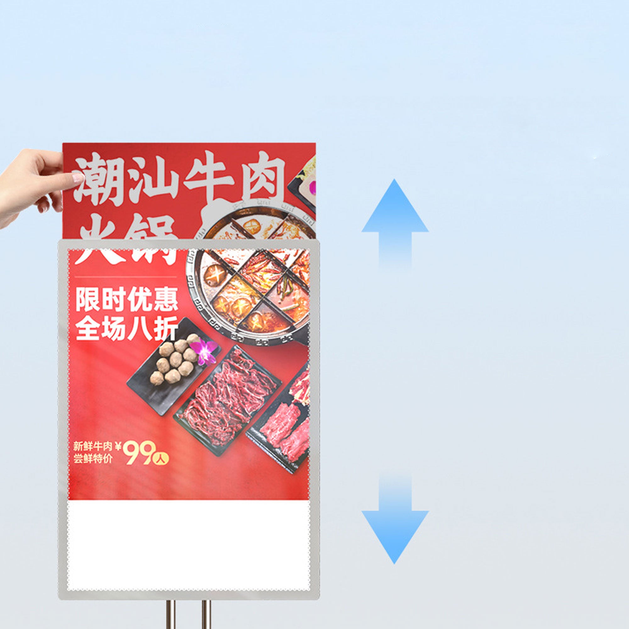 Portable Ultra-Thin LED Lightbox – Free Standing Tempered Glass Display Board for Menus, Promotions, Shops & Restaurants