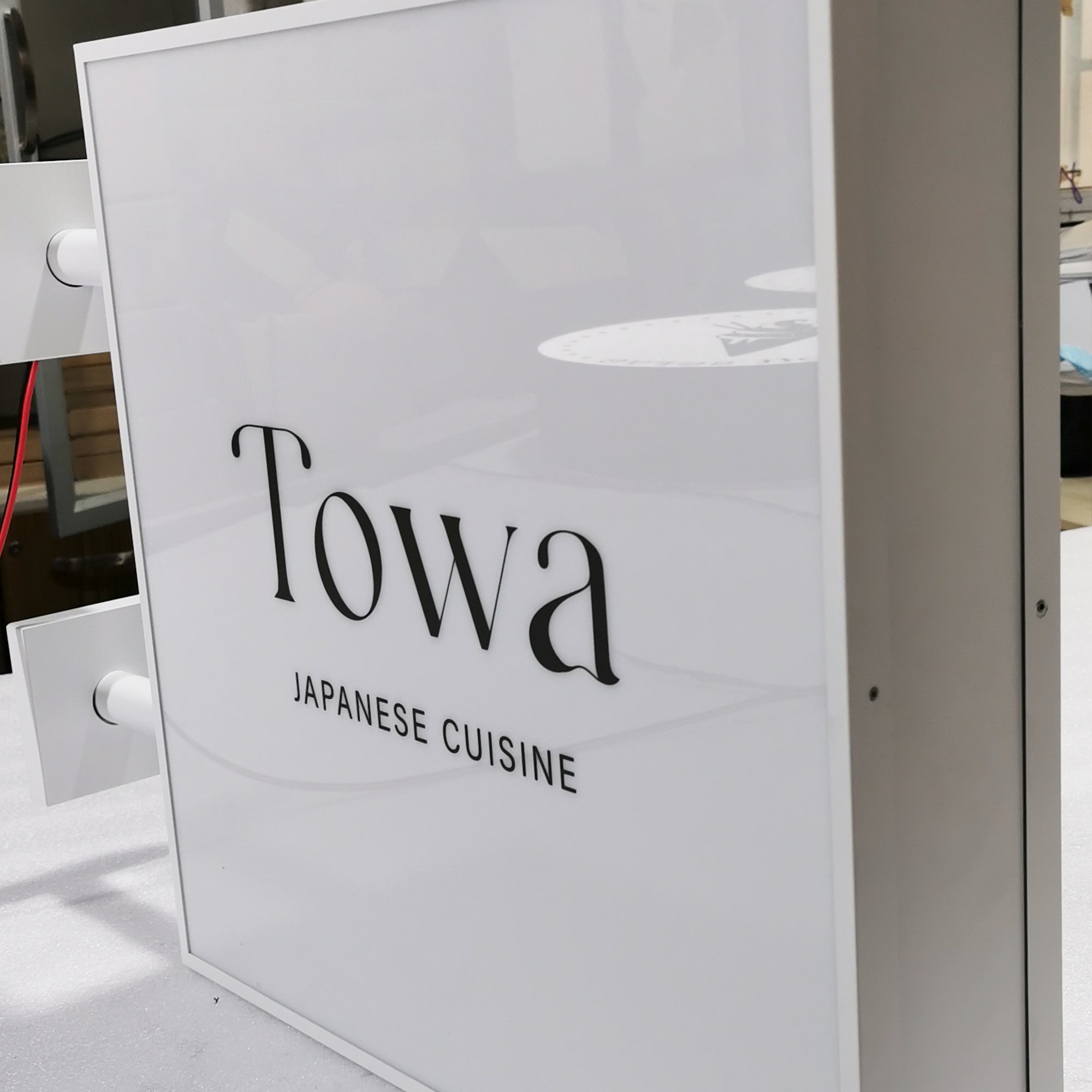 Blade Logo Sign Custom LED Lightbox Signs Stainless Steel Double Lit Shop Front Commercial Sign