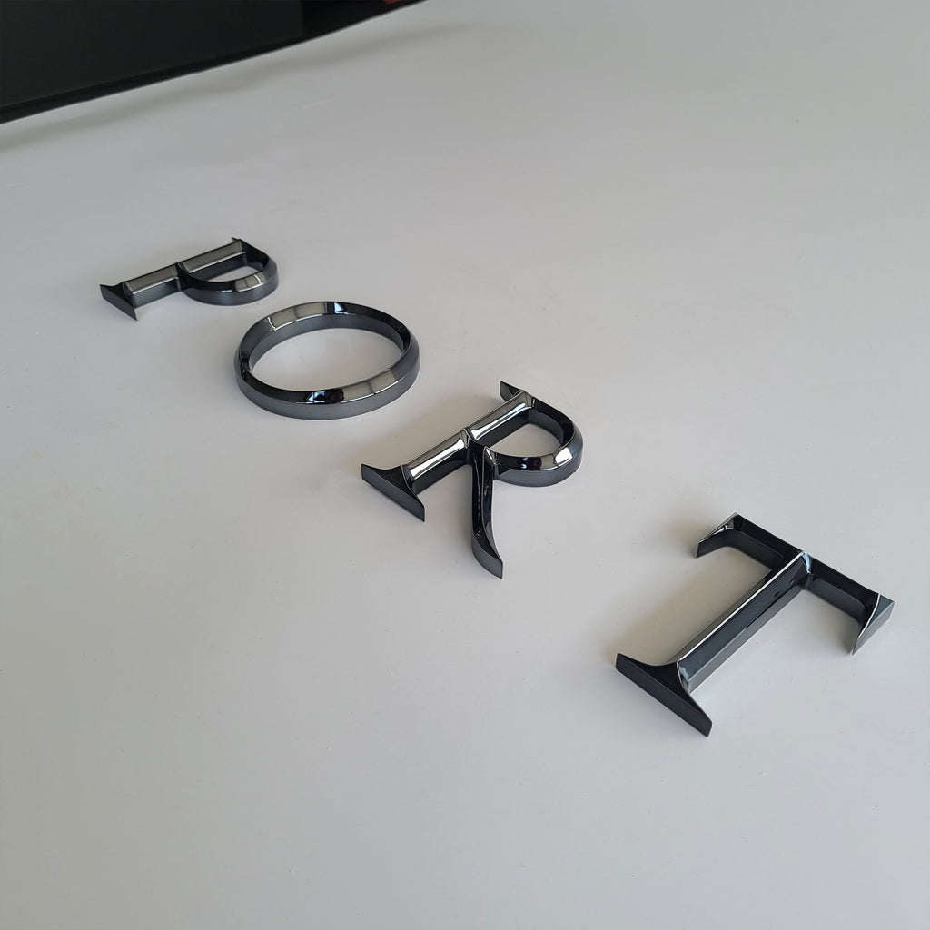Custom Solid Aluminum Letters for Wall & Business Signage – 3D Tapered Metal Letters, CNC Engraved Non-Lit Sign, Glossy Black Electroplated Finish, Office Storefront Logo Decor